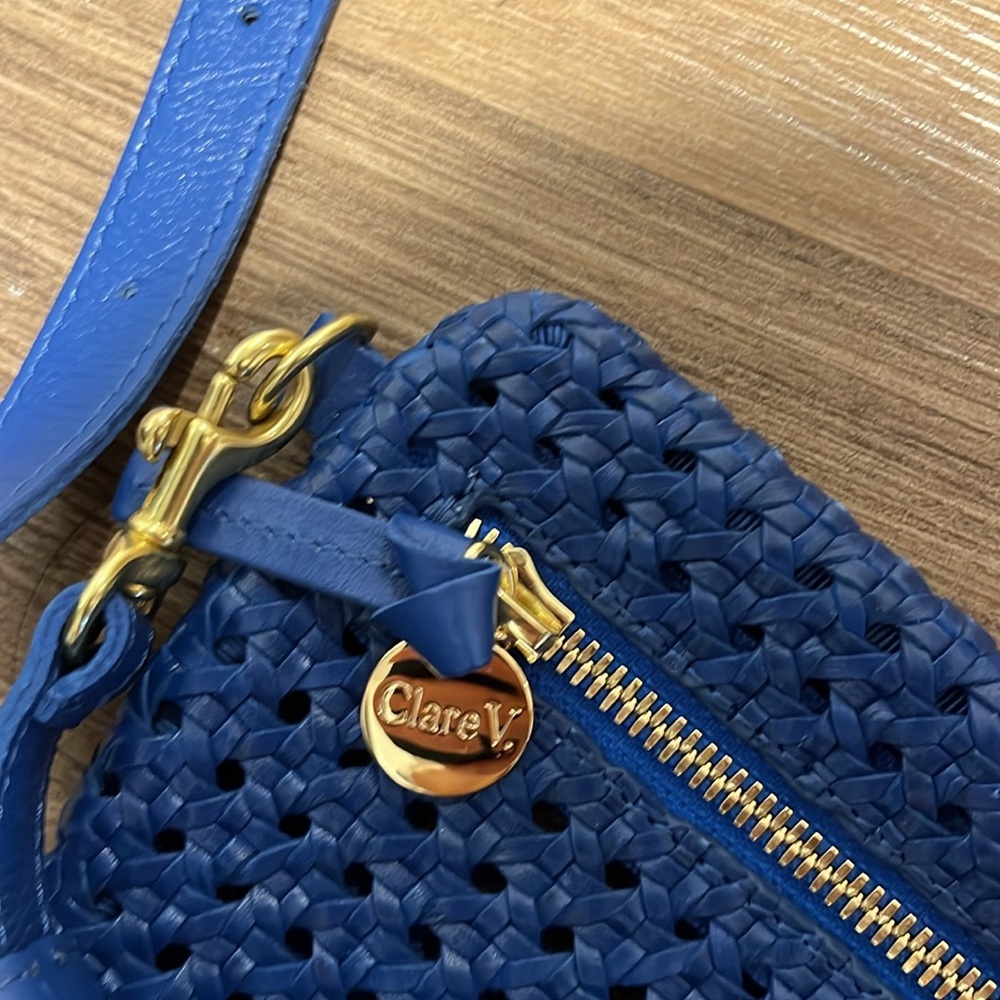 NWT Clare V Blue Rattan Le Grande Fanny - Picture 9 of 9